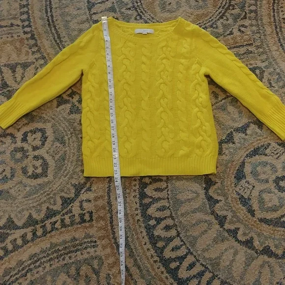 LOFT CABLE KNIT YELLOW SWEATER - Picture 5 of 8